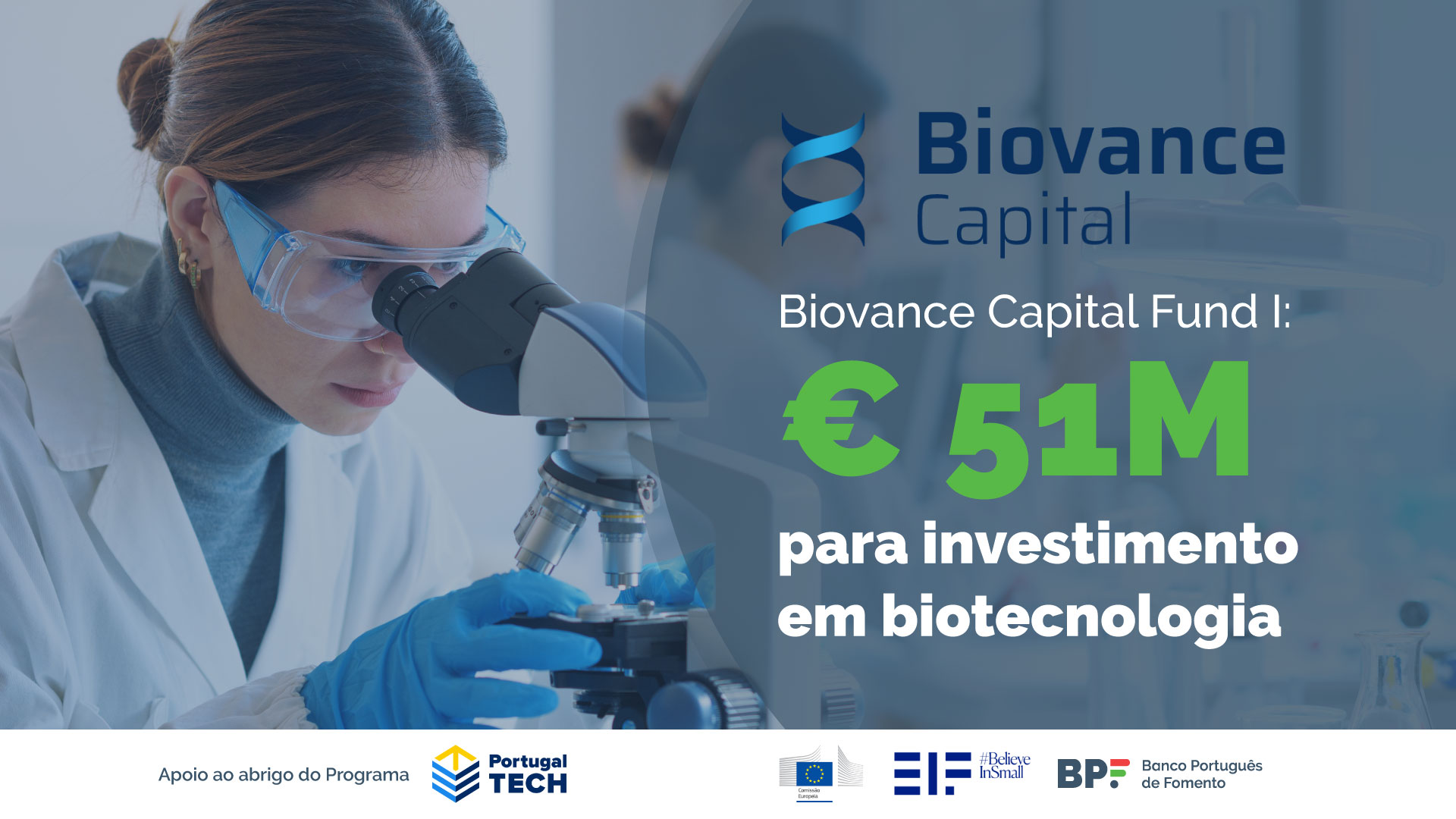 A Biovance Capital Partners anuncia o first closing do seu novo fundo de investimento em biotecnologia no valor de € 51 milhões